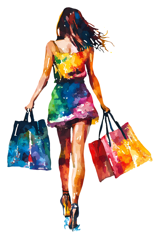 Shopper with bags